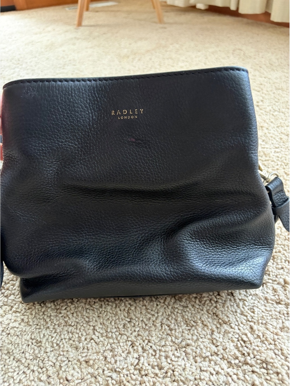 Radley London Duke's Place medium crossbody bag purse black pebbled leather